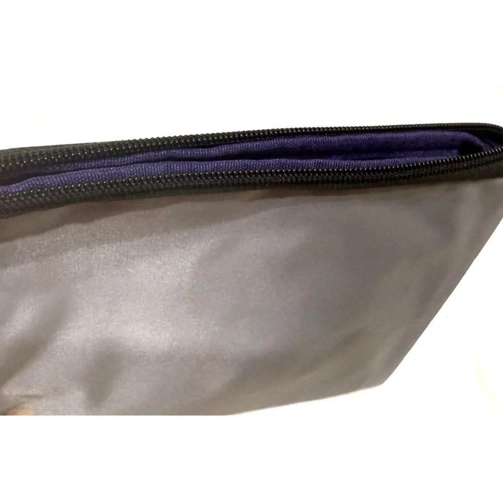 TUMI for Delta Small Gray Zip Pouch Travel Case Toiletry Storage Bag